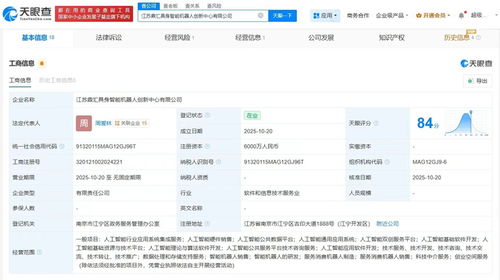 埃斯頓等企業(yè)聯(lián)手成立鼎匯具身智能機(jī)器人創(chuàng)新中心，注冊(cè)資本達(dá)6000萬(wàn)，聚焦軟件開發(fā)
